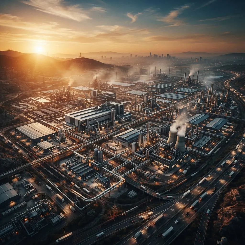 Industrial operations viewed from above